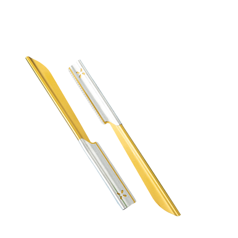 Wenkbrauw- en gezichtstrimmerscheermes met antisliphandgreep