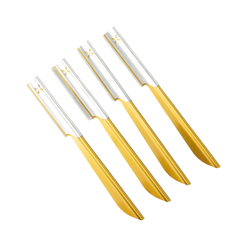 Wenkbrauw- en gezichtstrimmerscheermes met antisliphandgreep