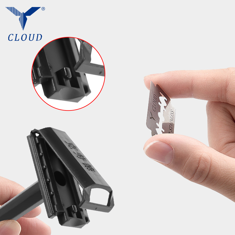 Reisdraagbaar plastic T-vormig scheermes met 74 messen